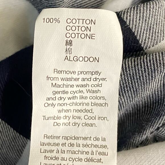 Gap Factory Hunter Plaid Button Down Long Sleeve Shirt In Black White Women’s XL - Picture 7 of 7